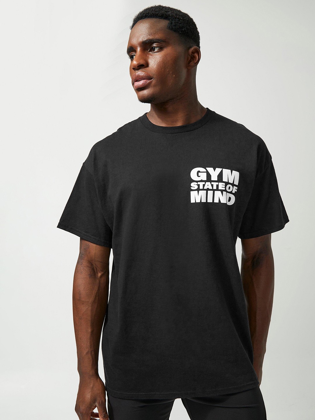 

boohooMAN Oversized Gym Cotton T-shirt, Navy blue