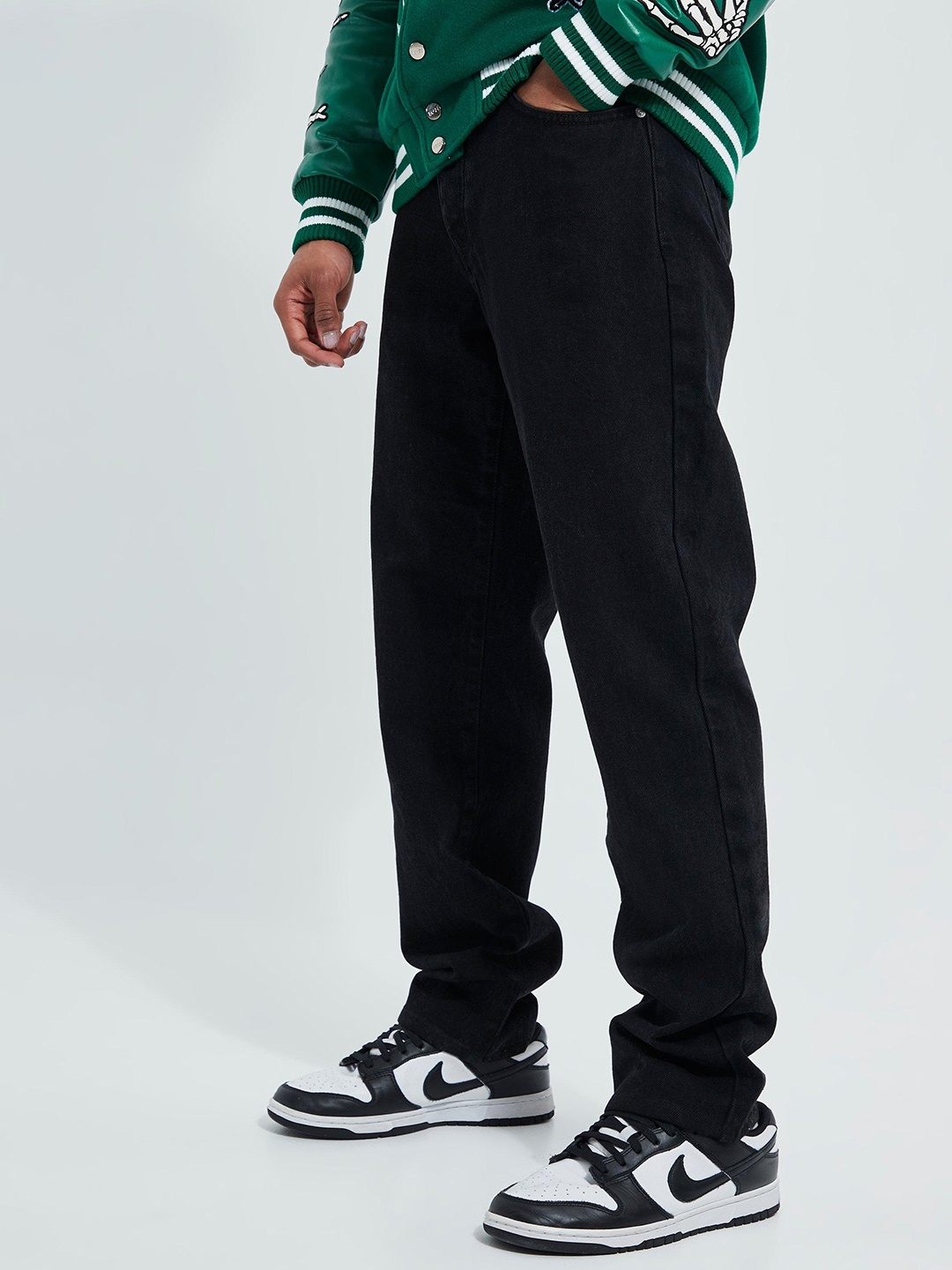 

boohooMAN Relaxed Fit Pure Cotton Jeans, Black