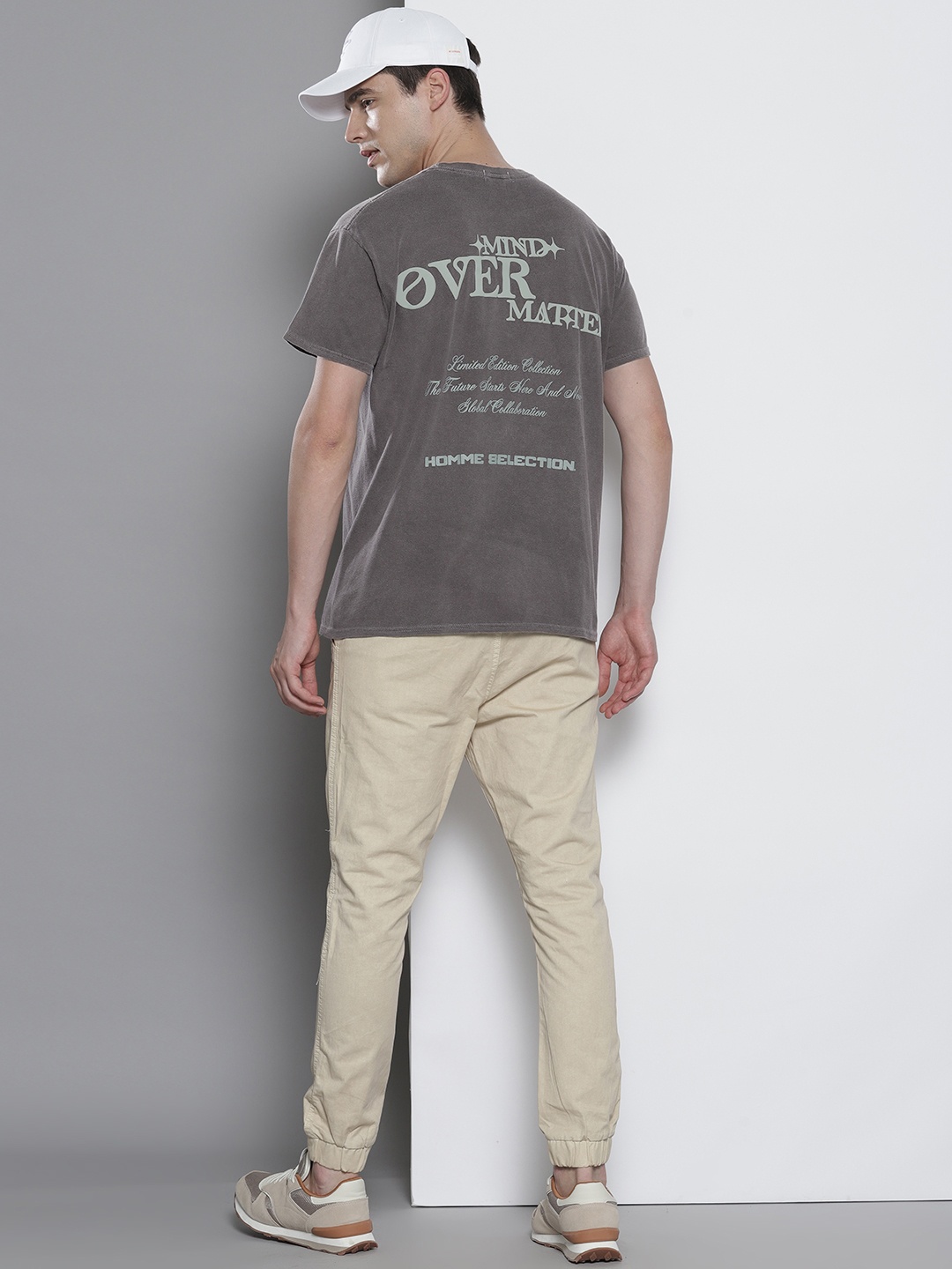

boohooMAN Oversized Typography Printed Back Pure Cotton T-shirt, Brown