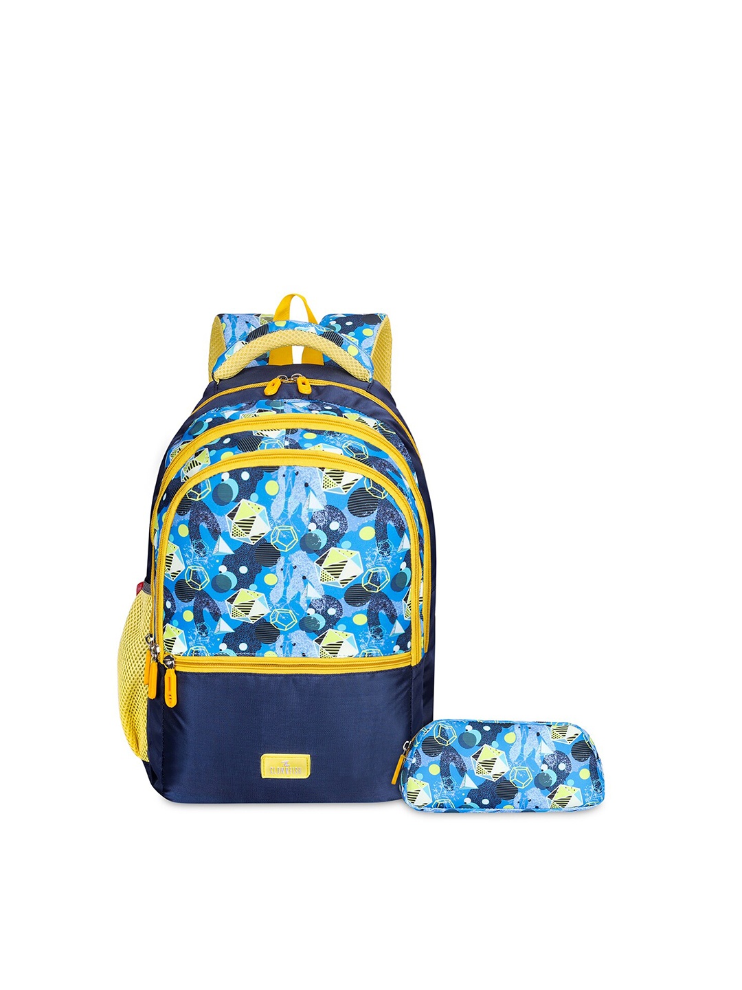 

THE CLOWNFISH Edutrek Kids Printed Medium Backpack with Zip Pouch, Turquoise blue