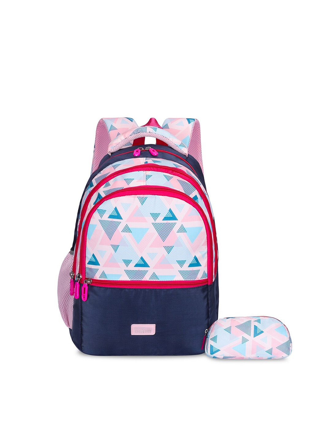 

THE CLOWNFISH Edutrek Kids Printed Medium Backpack with Zip Pouch, Pink