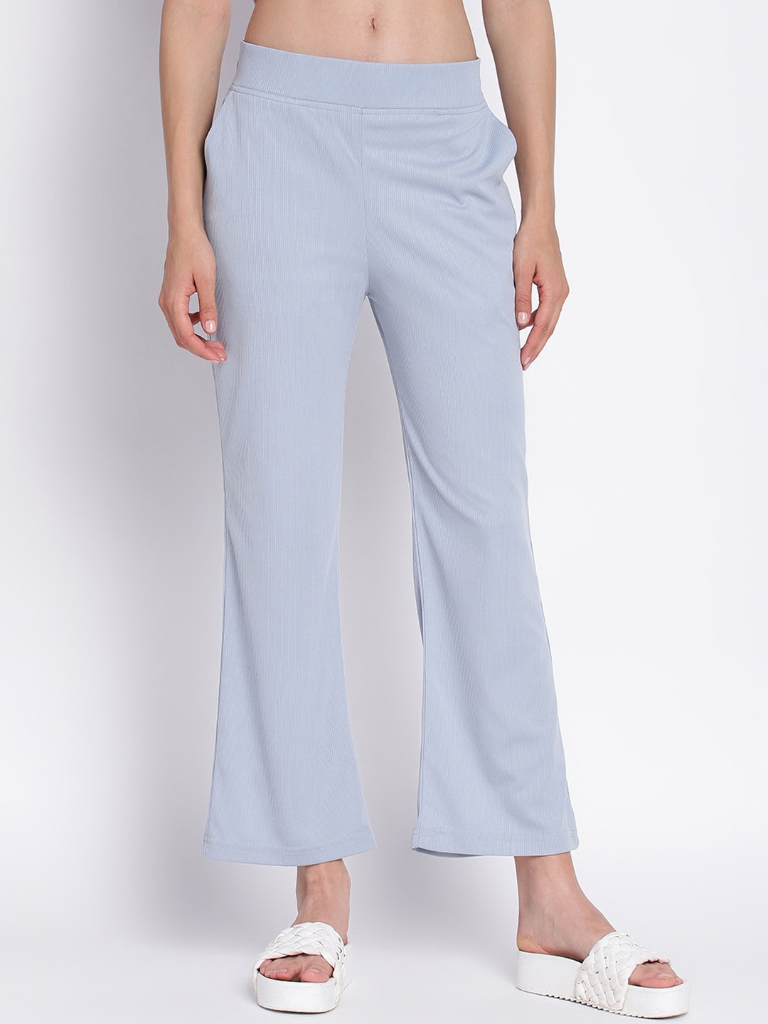 

Duchess Women Relaxed Regular Fit Mid-Rise Easy Wash Parallel Trousers, Blue