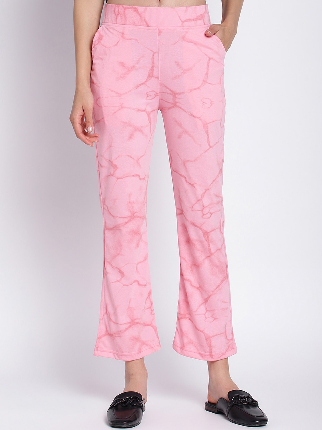 

Duchess Women Mid-Rise Abstract Printed Relaxed Fit Easy Wash Trousers, Pink