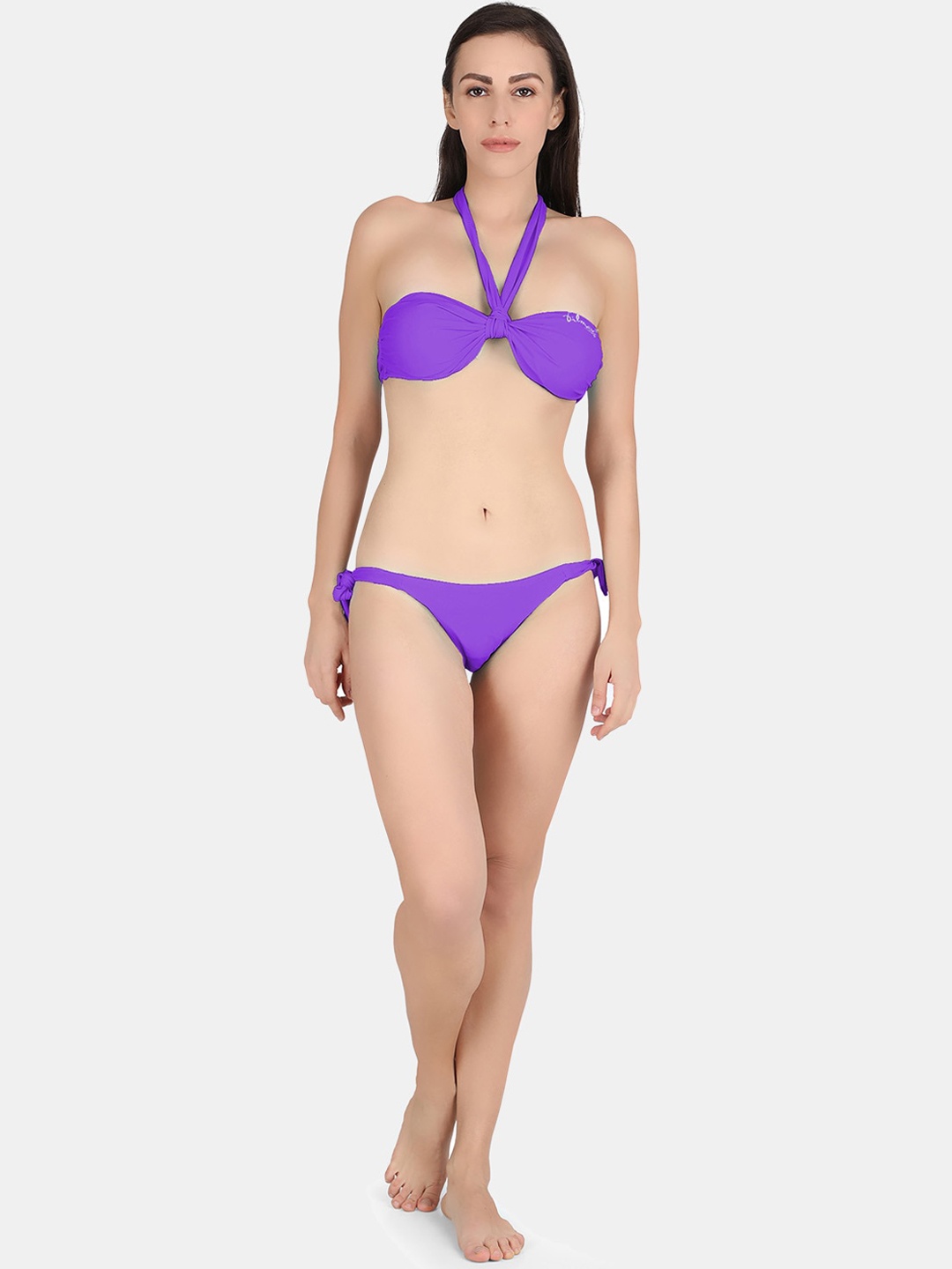

FILMAX ORIGINALS Two-Piece MerMaid Style Halter Neck Buster Bikini Swimming Set, Purple