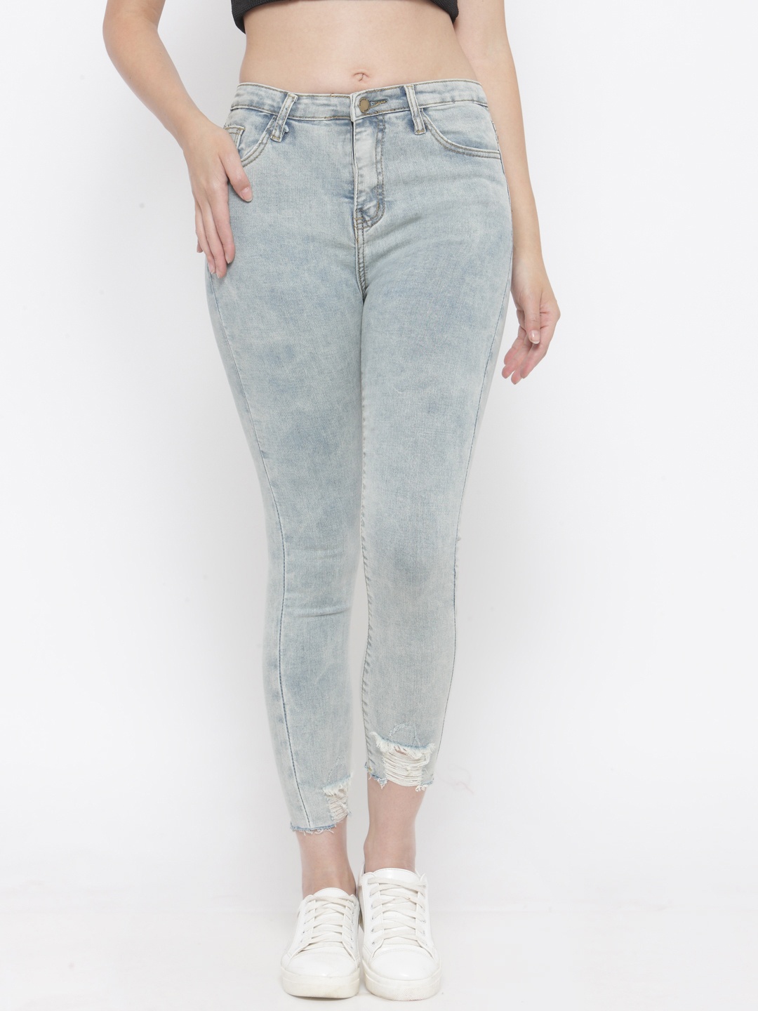 

Berrylush Women Blue Skinny Fit Mid-Rise Clean Look Stretchable Jeans