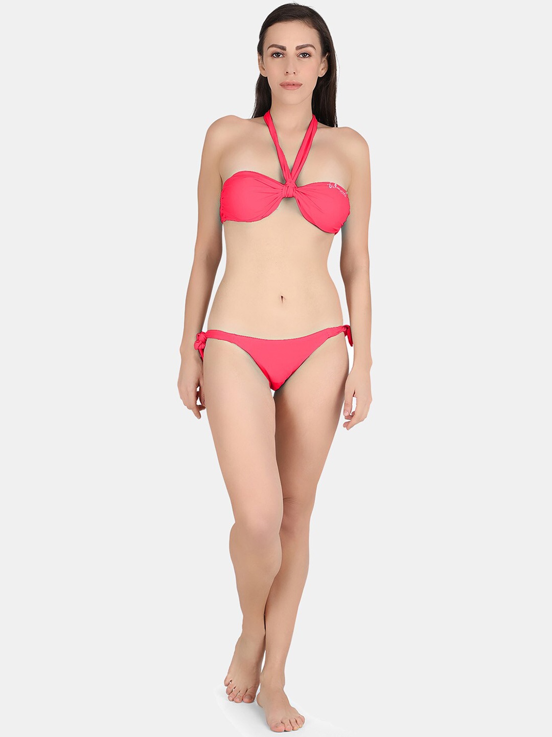 FILMAX ORIGINALS Two-Piece MerMaid Style Halter Neck Buster Bikini Swimming Set, Coral
