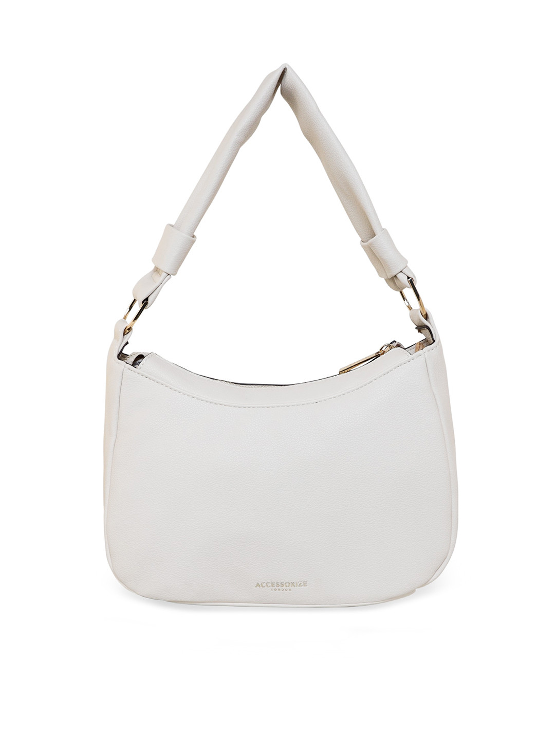 

Accessorize London Women Cream Faux Leather Small Scoop Shoulder Bag, White