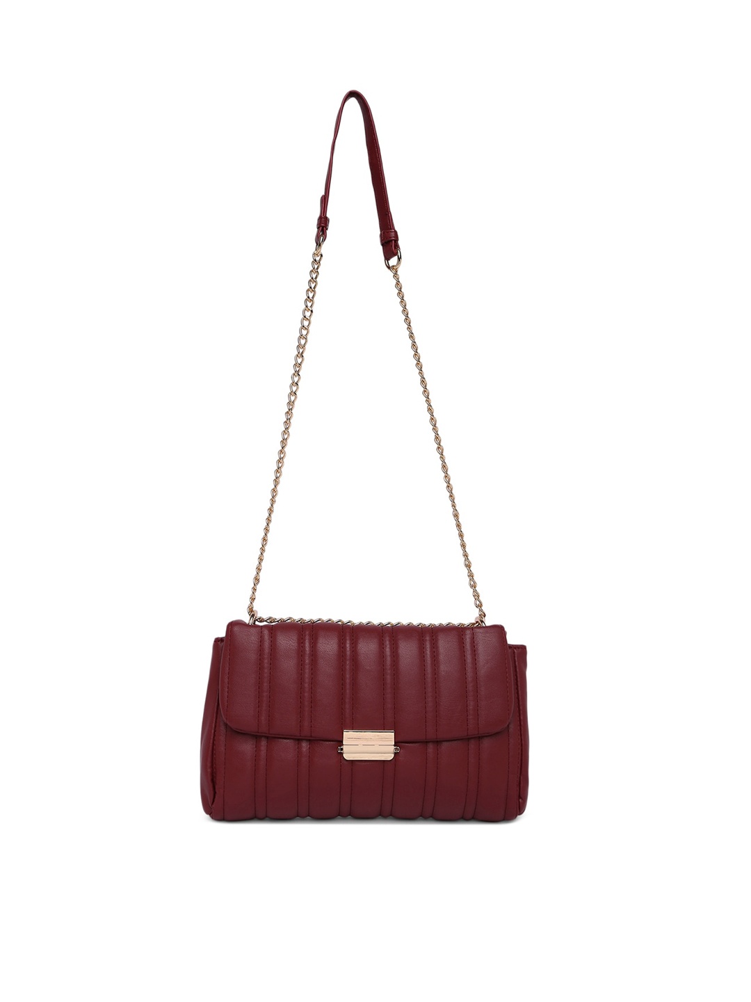 

Accessorize Quilted Textured Structured Sling Bag, Maroon
