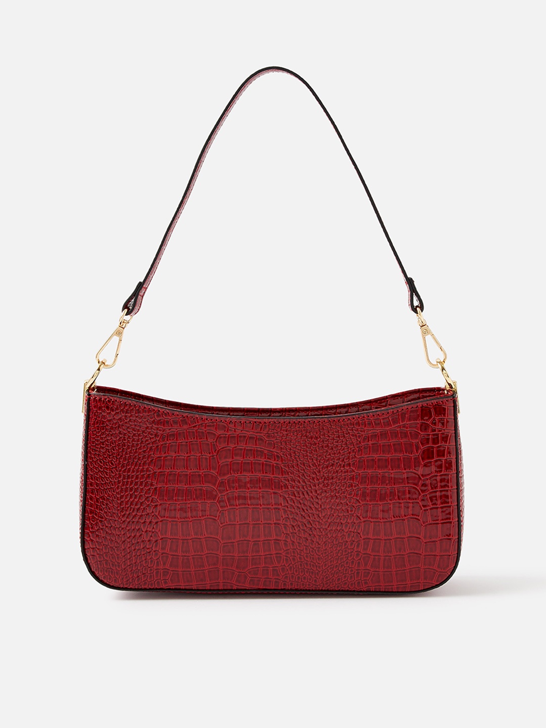 

Accessorize Textured Structured Hobo Bag, Red