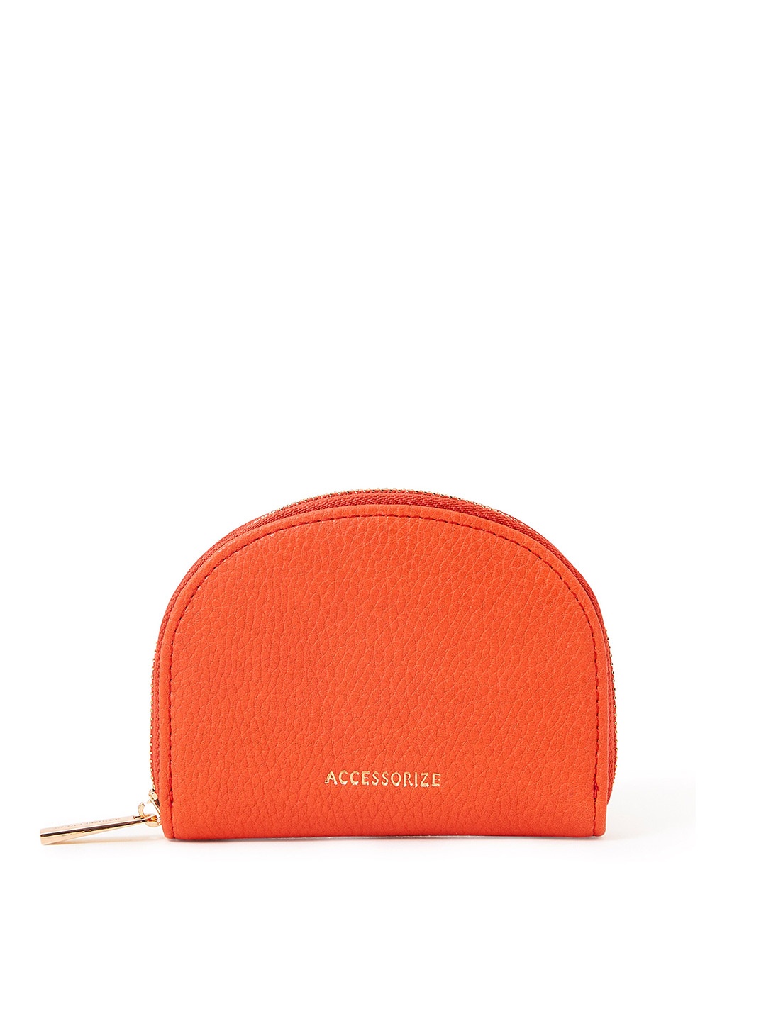 

Accessorize Women Faux Leather Crescent Zip Coin Wallet, Orange