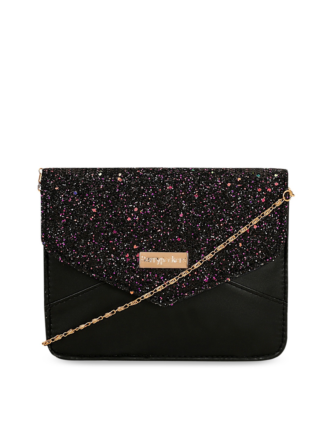 

Berrypeckers Embellished Structured Sling Bag, Black