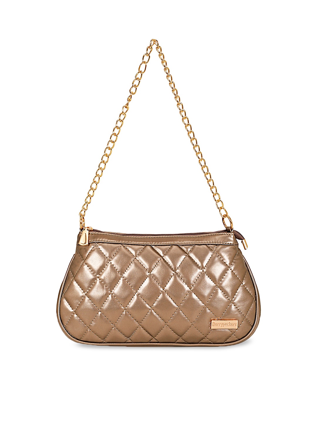 

Berrypeckers Textured Quilted Structured Shoulder Bag, Brown