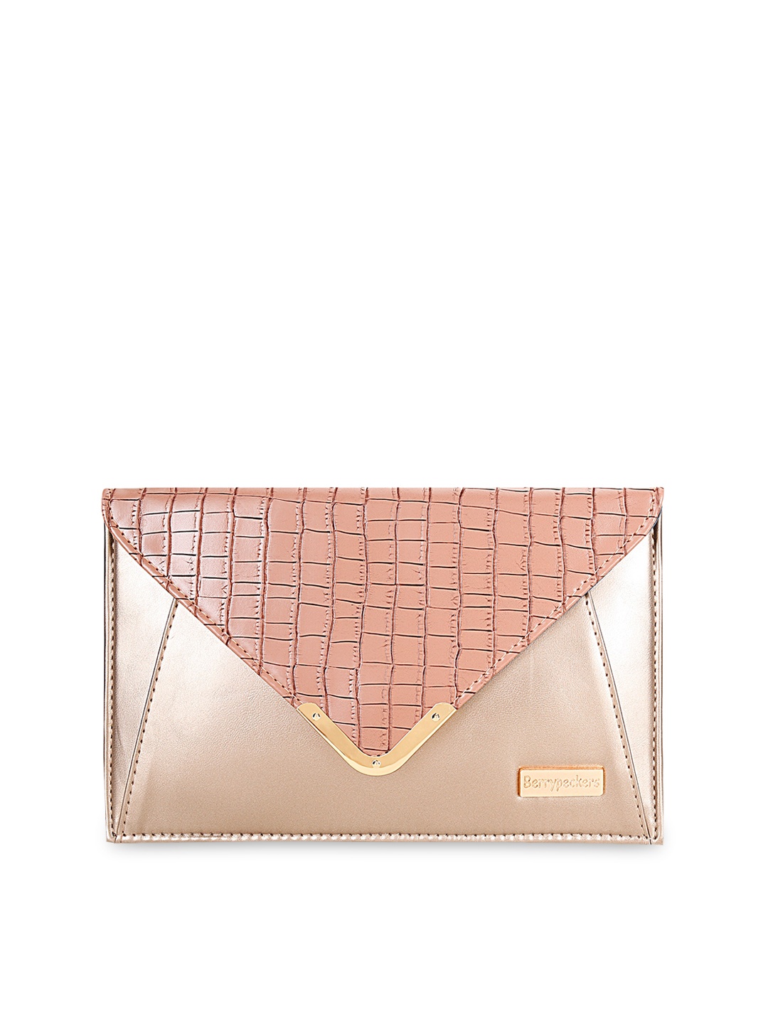 

Berrypeckers Textured Envelope Clutch, Beige