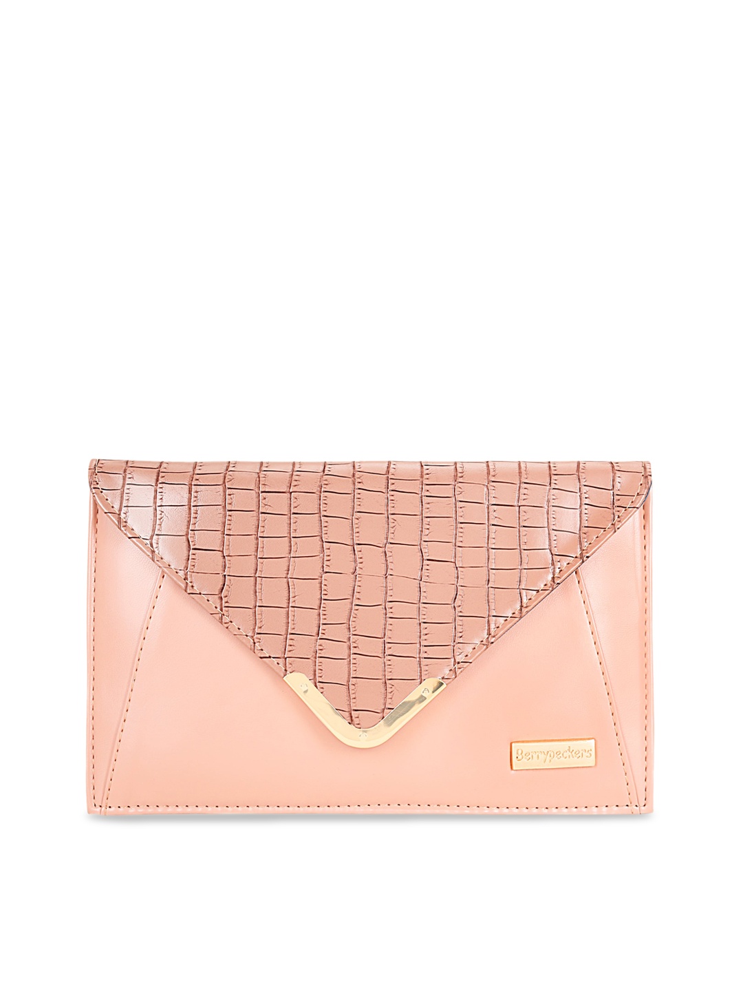 

Berrypeckers Textured Envelope Clutch, Peach