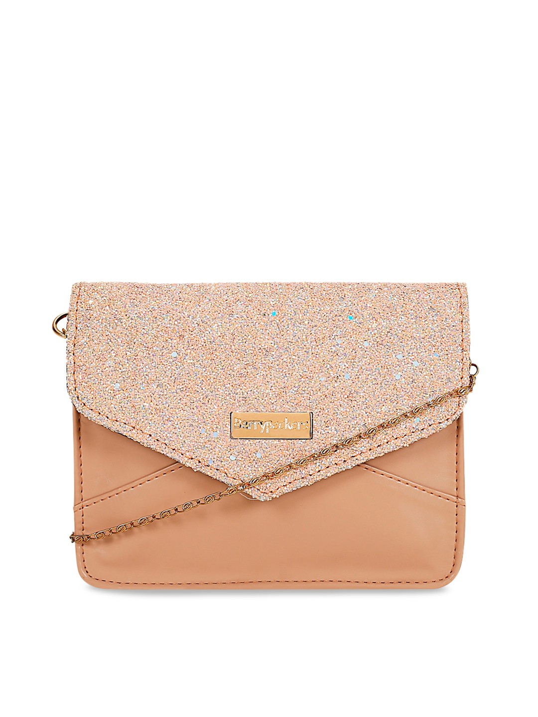 

Berrypeckers Embellished Structured Sling Bag, Nude