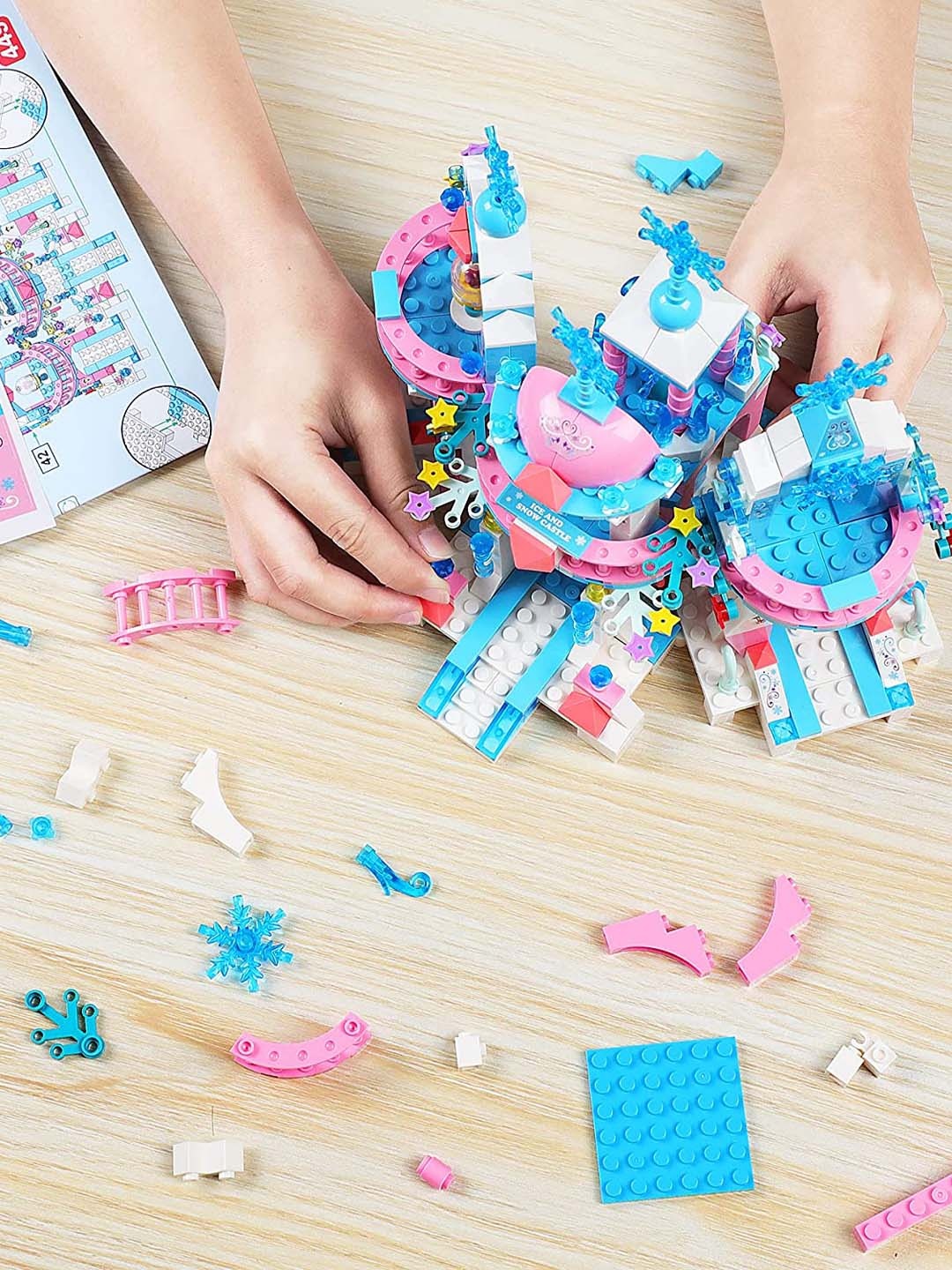 

CHOCOZONE Kids Princess Castle Building Blocks Toys, Blue