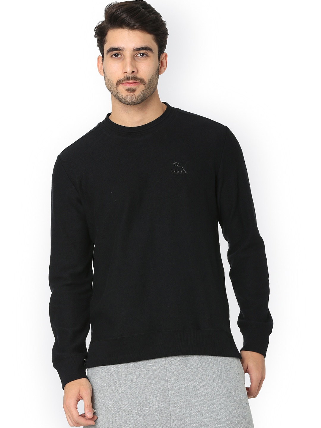 

one8 x PUMA Men Black Solid Sweatshirt