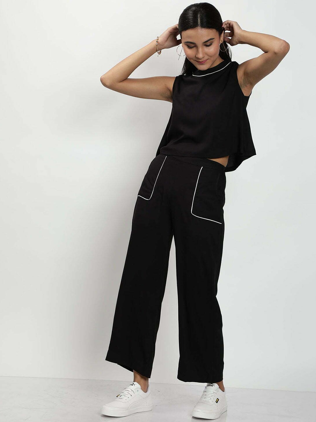 

TheBlackLover Women Top & Trouser, Black