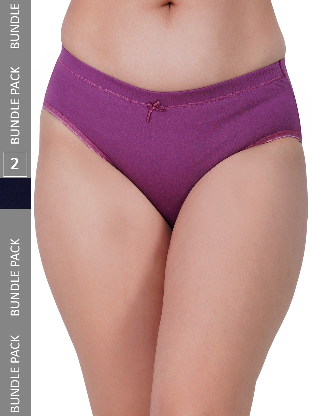 

LADYLAND Women Pack Of 2 Assorted Cotton Long Lasting Hipster Briefs