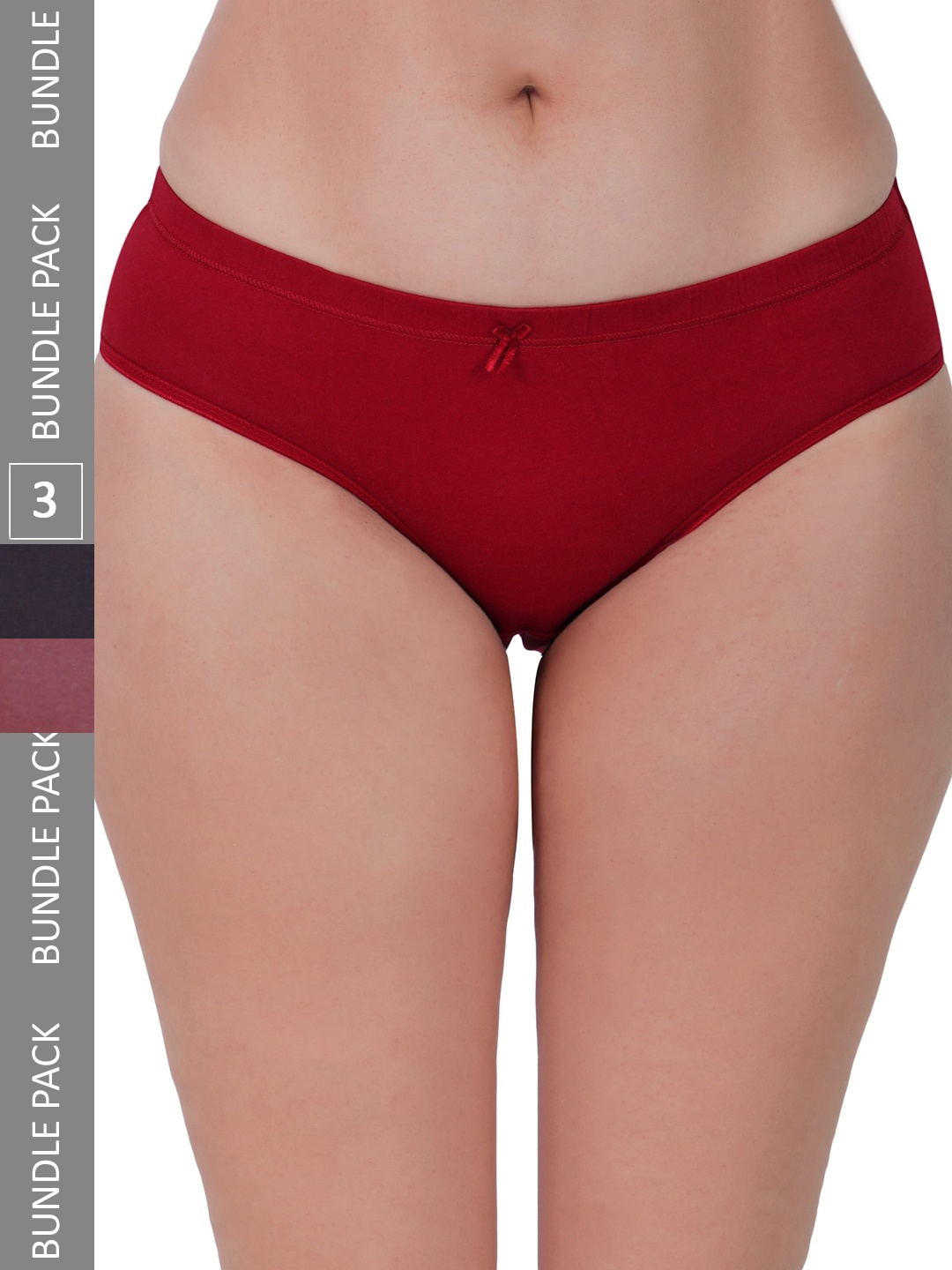 LADYLAND Women Pack Of 3 Assorted Cotton Hipster Briefs