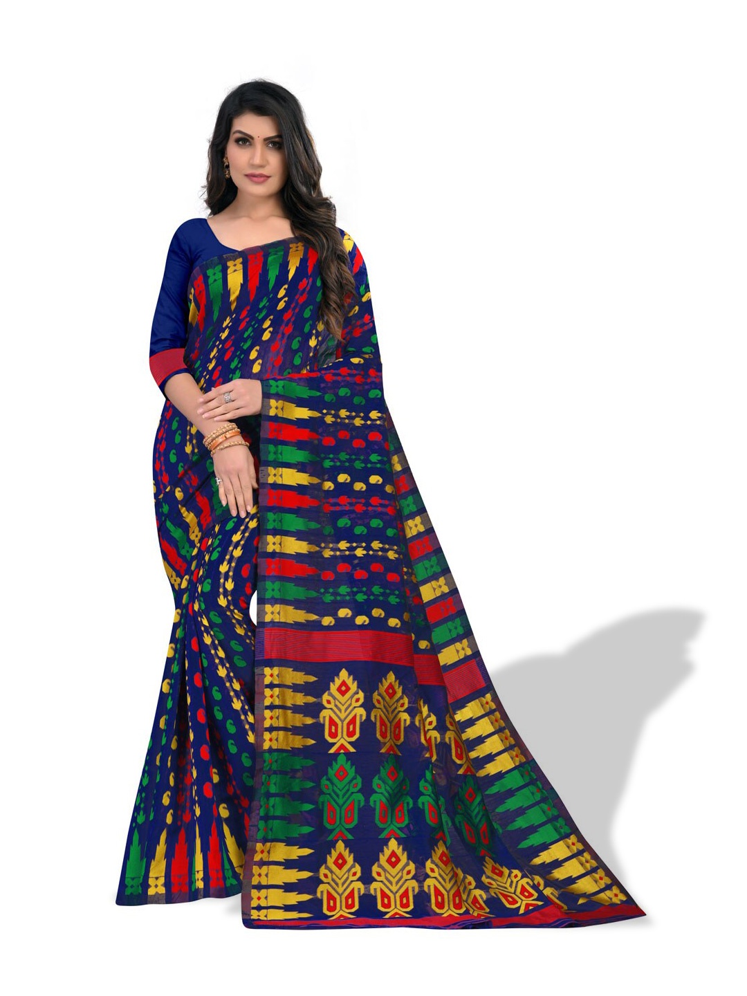 

ZEEPKART Paisley Woven Design Saree, Blue
