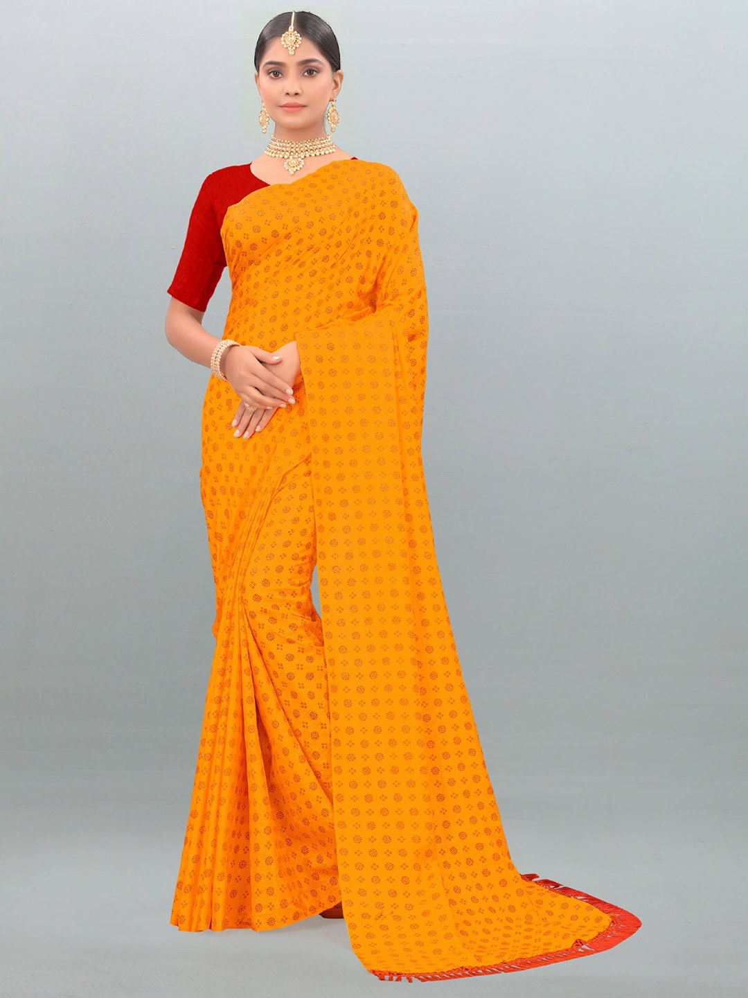 

ZEEPKART Ethnic Motifs Kanjeevaram Saree, Yellow