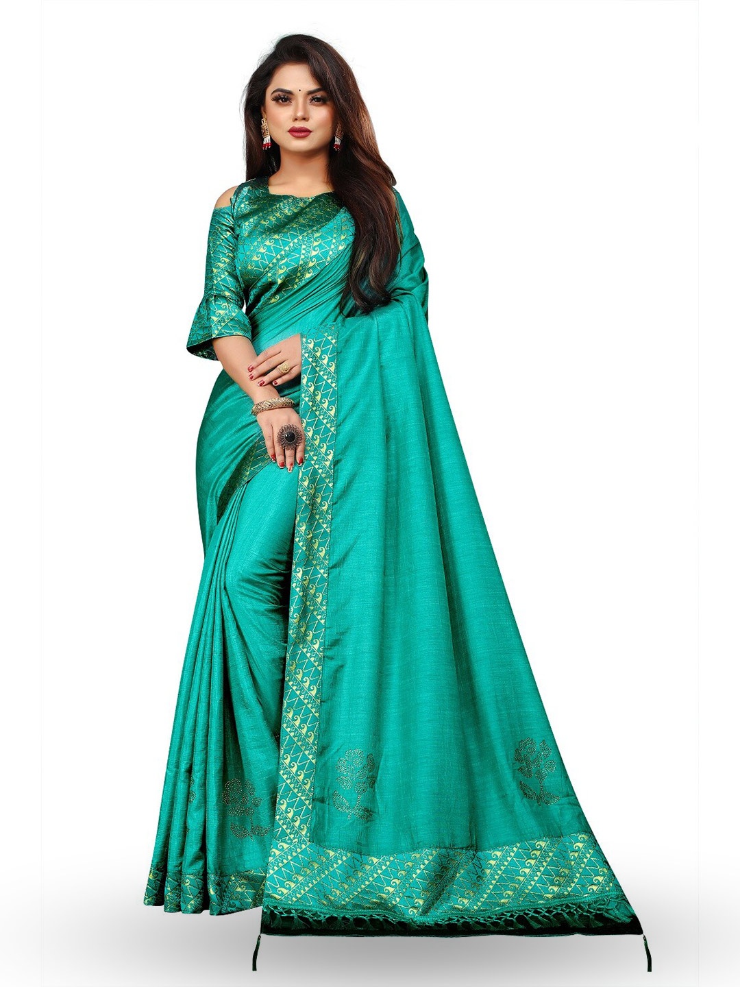 

ZEEPKART Woven Design Zari Traditional Saree, Blue