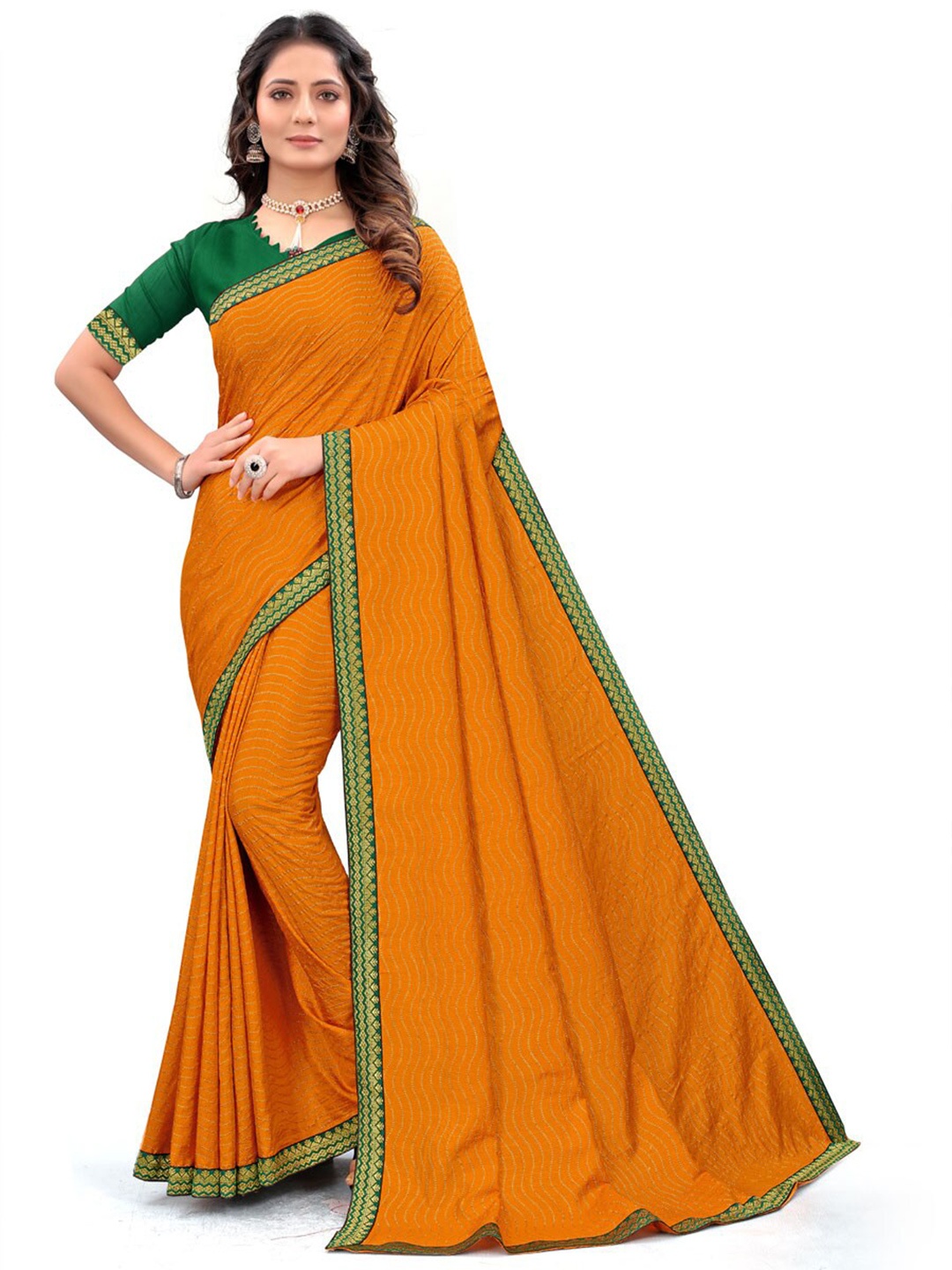 

ZEEPKART Woven Design Zari Saree, Yellow