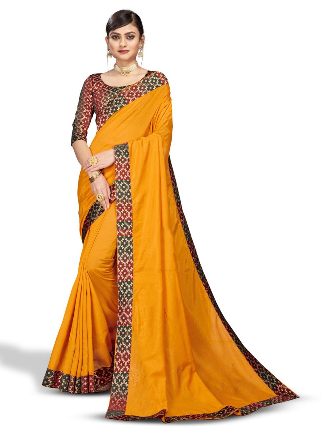 

ZEEPKART Woven Design Zari Traditional Saree, Yellow