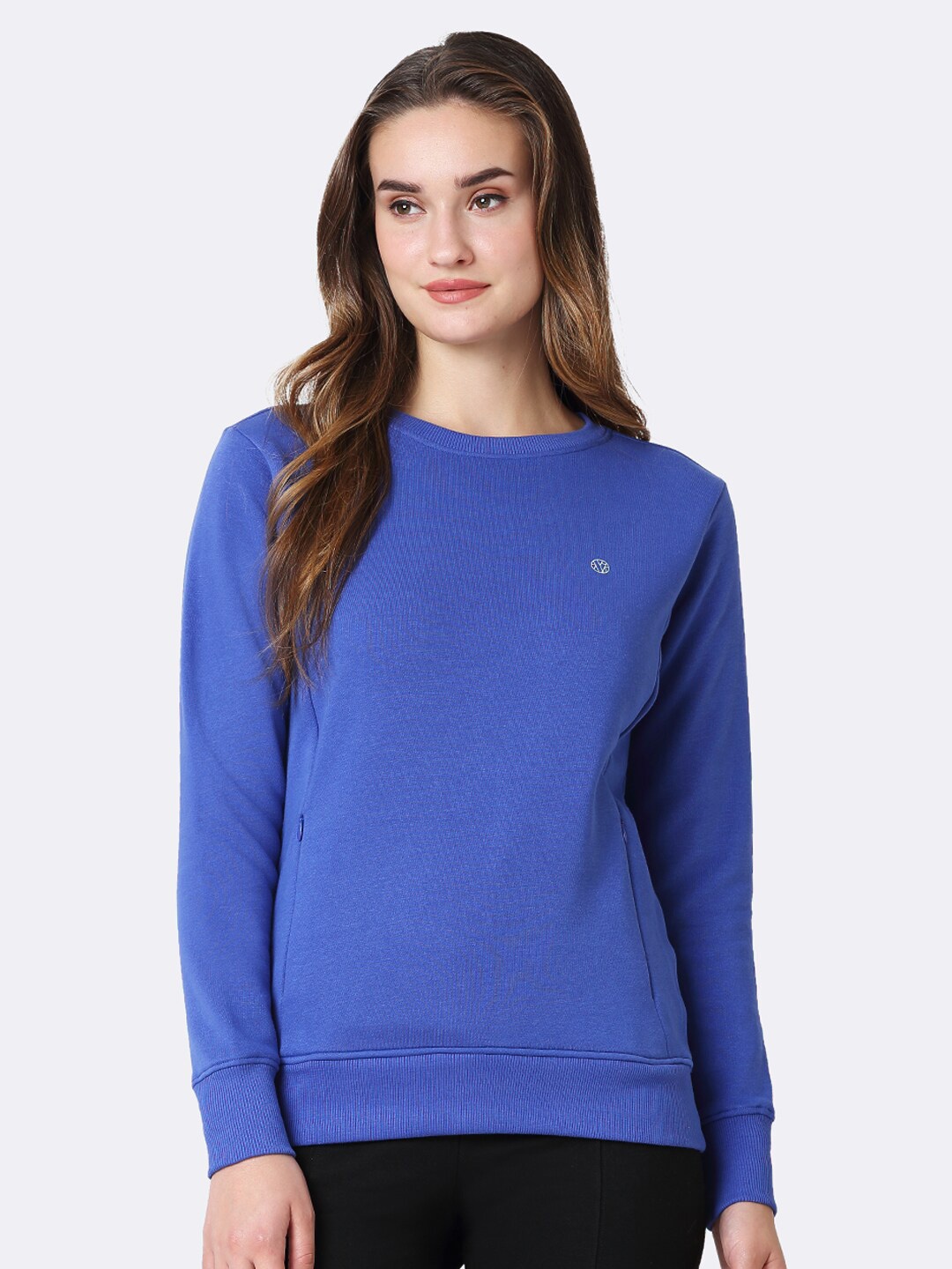 

Van Heusen Athleisure Women Crew Neck Long Sleeve Sweatshirt, Blue