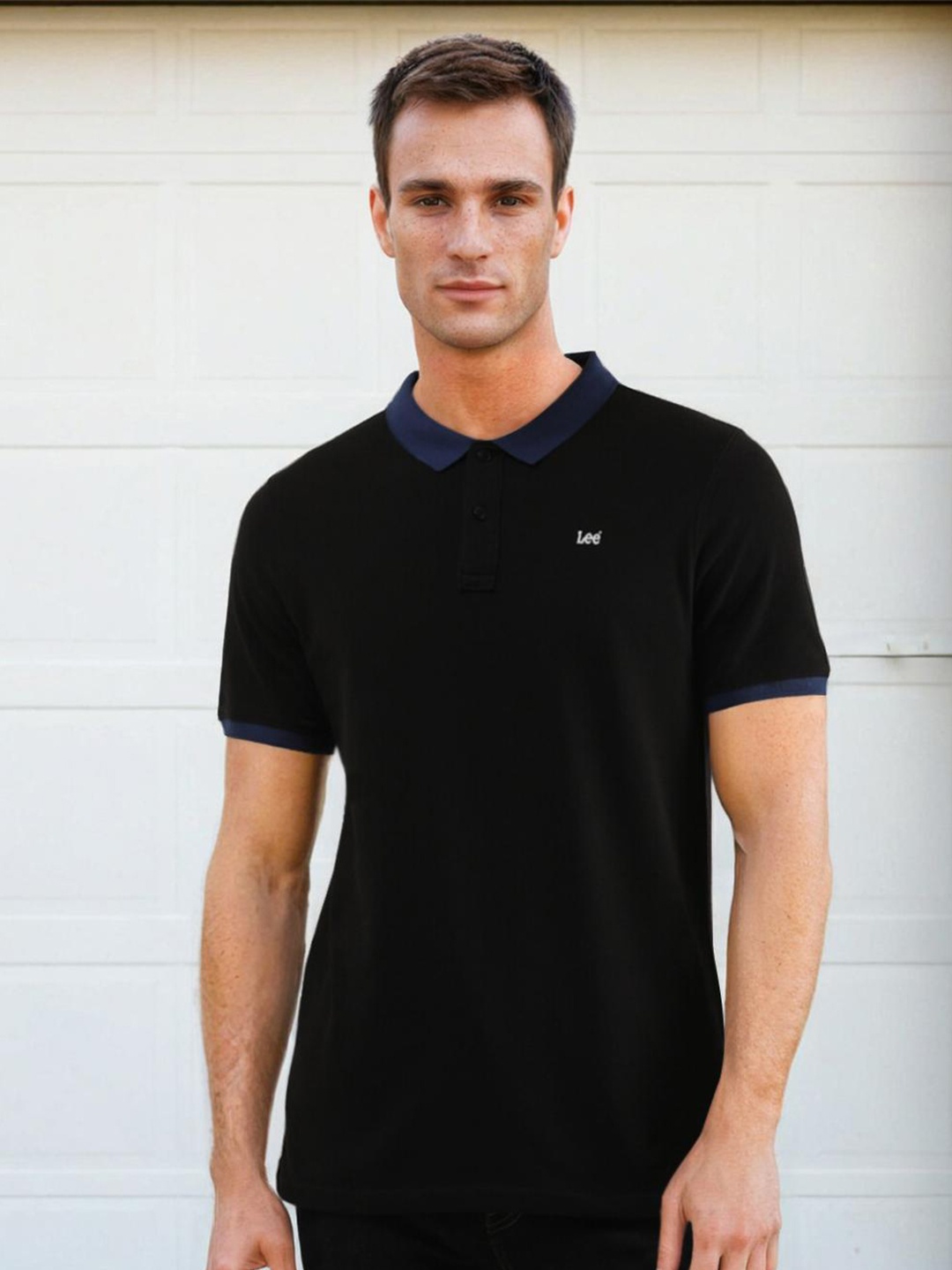 

Lee Polo Collar Cotton Slim Fit T-shirt, Black
