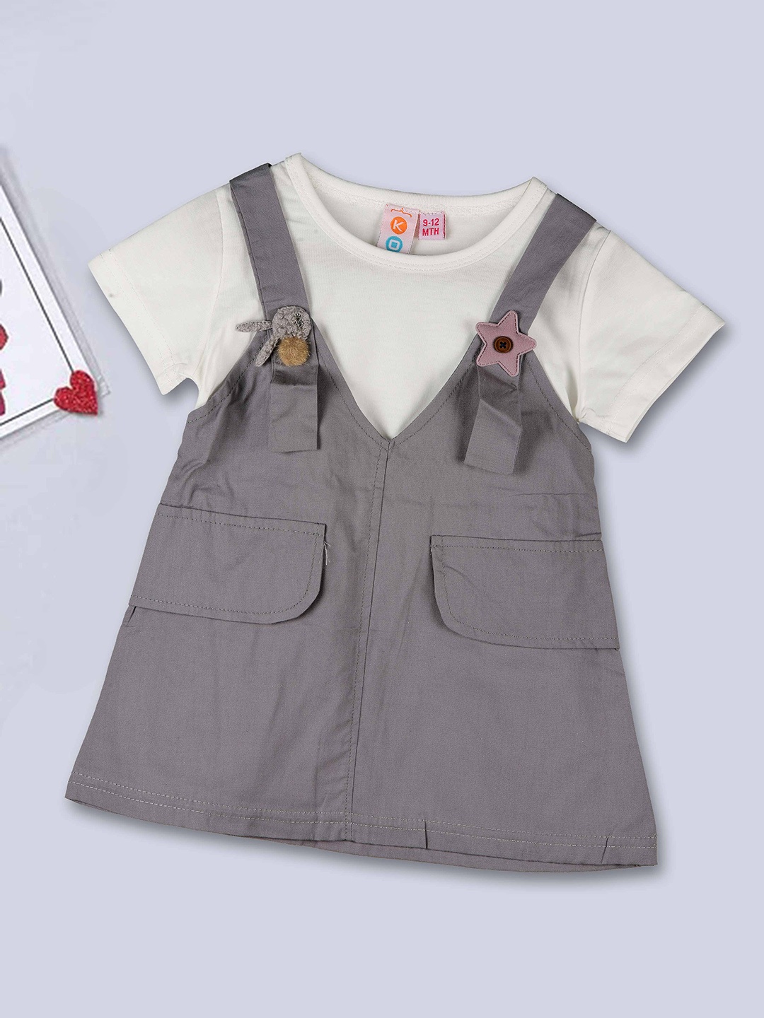 

Kids On Board Infant Girls A-Line Dress, Grey