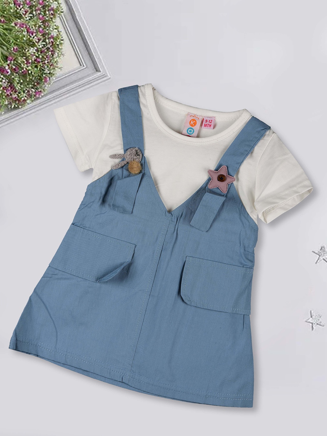 

Kids On Board Infant Girls Pinafore Dress, Turquoise blue