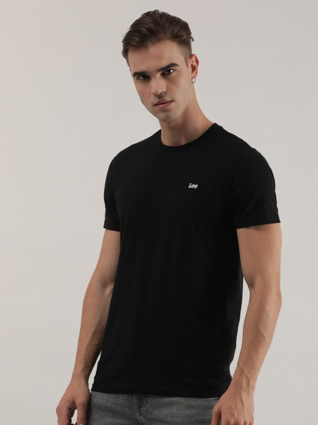 

Lee Round Neck Cotton Slim Fit T-shirt, Black