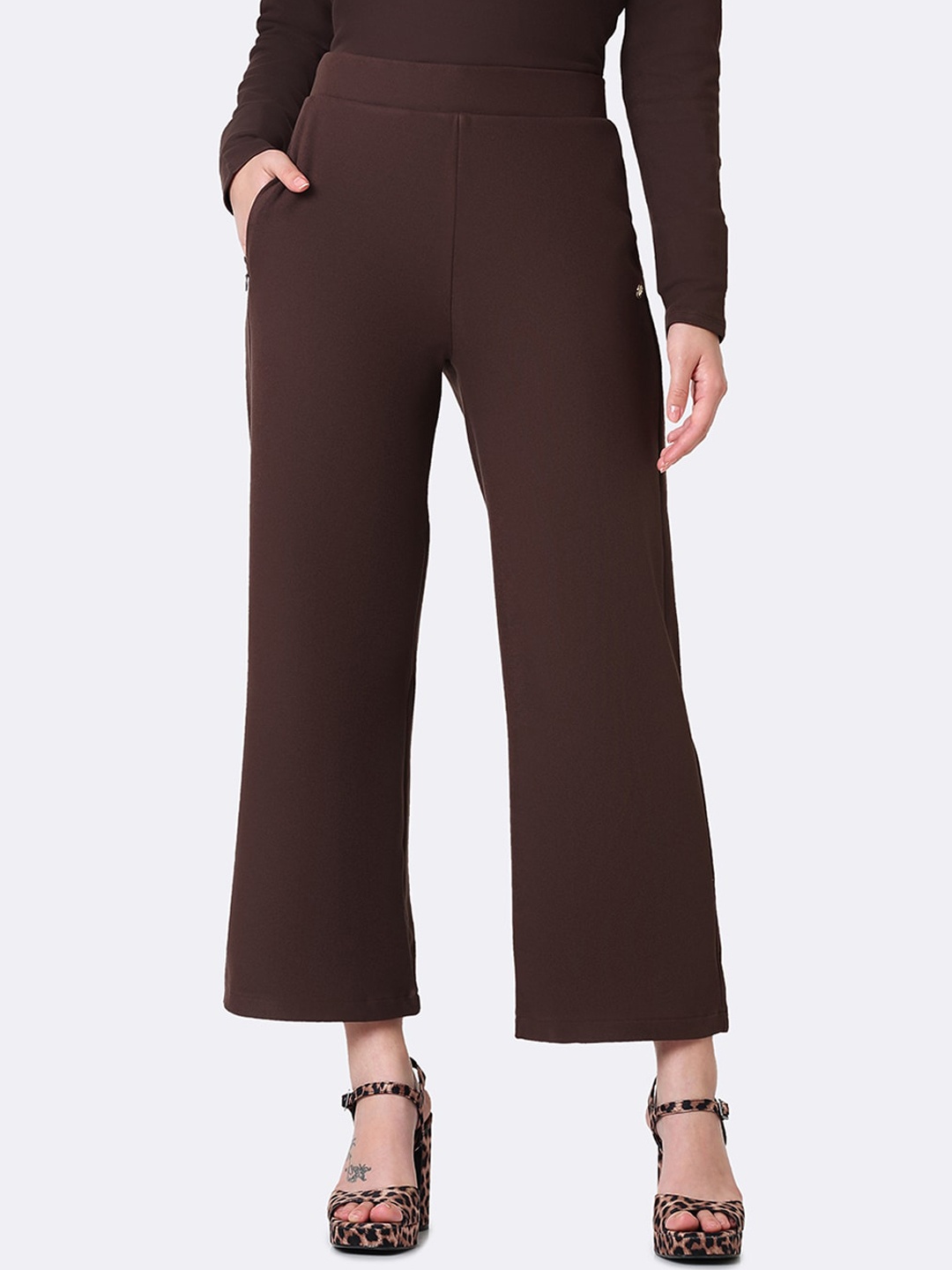 

Van Heusen High-Rise Parallel Trousers, Coffee brown