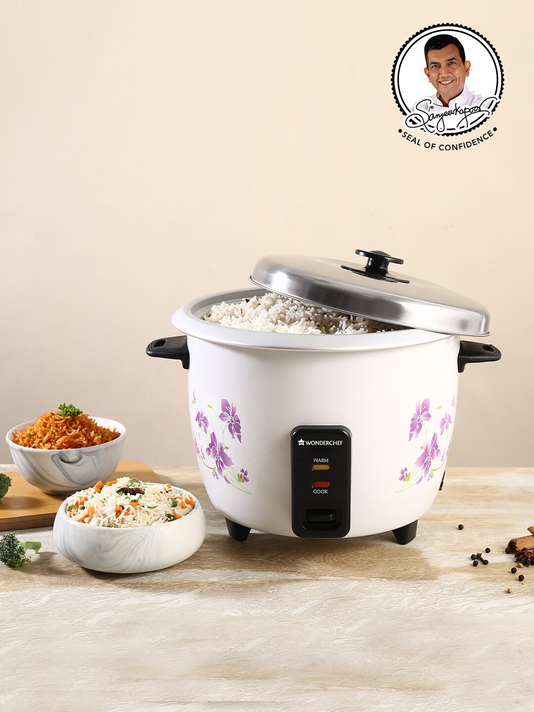 

Wonderchef Nutri-Cook White & Black Electric Cooker With Single Bowl-1.8L- 700W