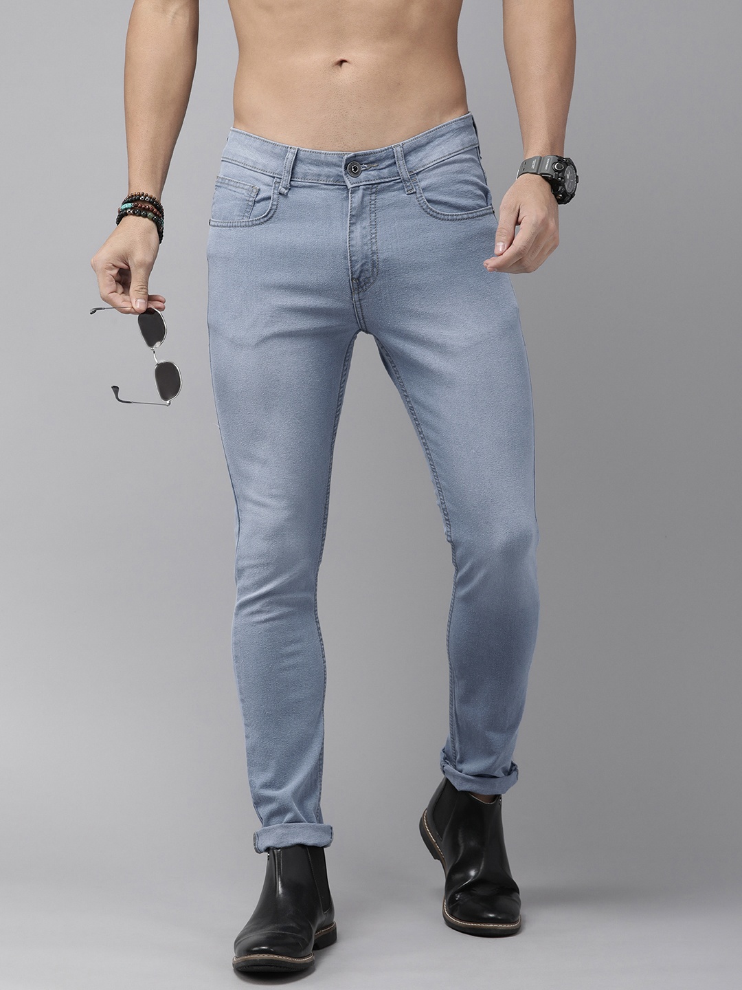 

The Roadster Lifestyle Co. Men Skinny Fit Light Fade Stretchable Jeans, Blue