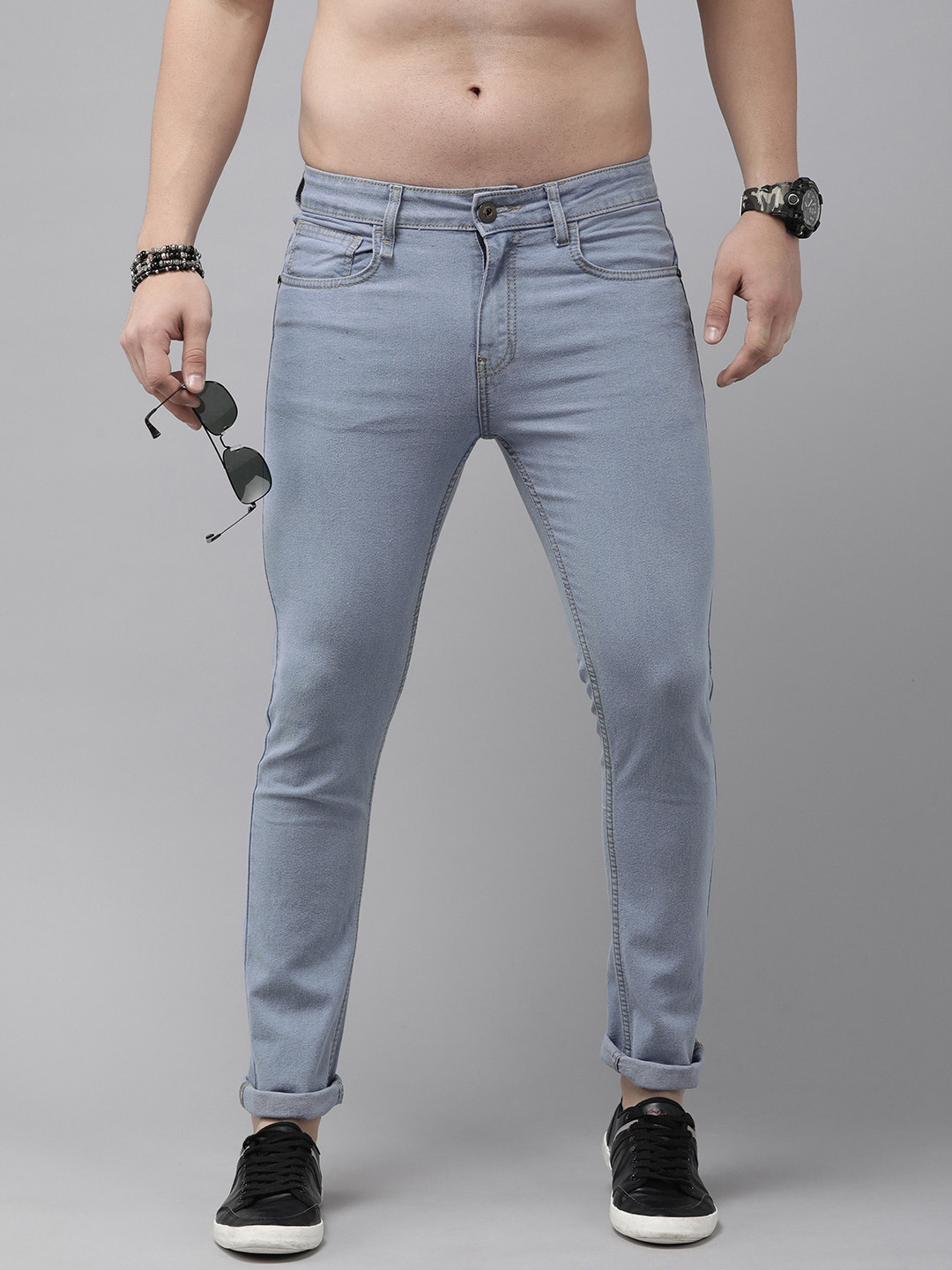 

The Roadster Lifestyle Co. Men Skinny Fit Light Fade Stretchable Jeans, Blue