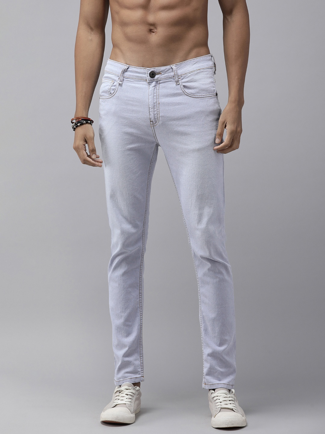 

The Roadster Life Co. Men Skinny Fit Light Fade Stretchable Jeans, Blue