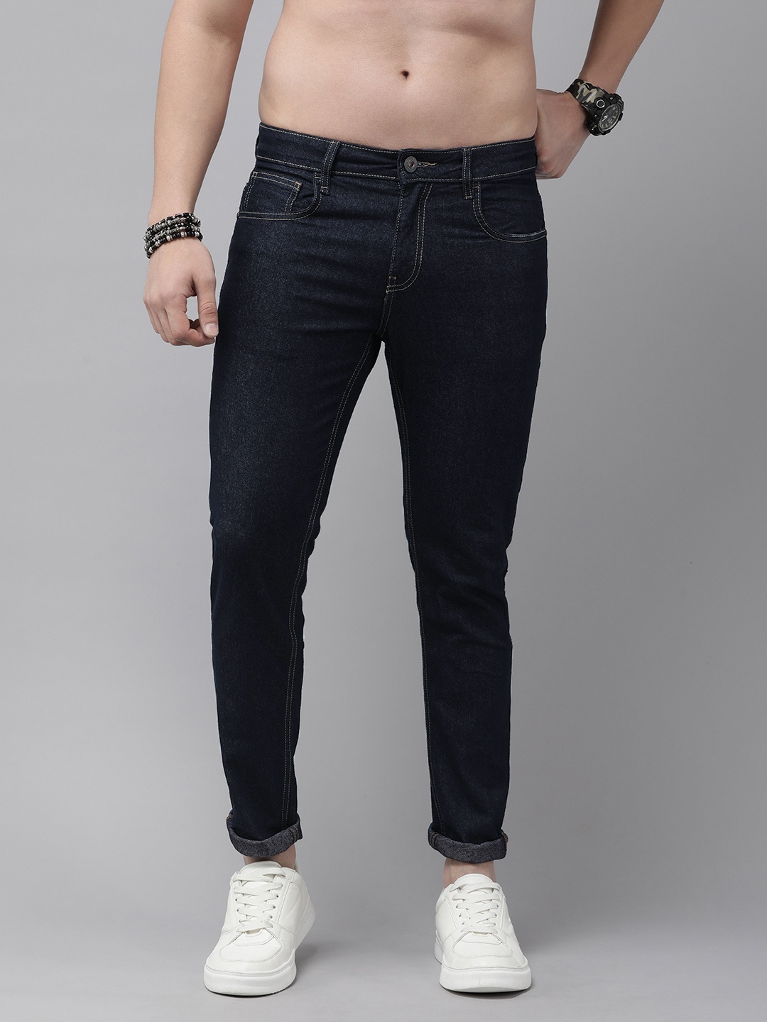 

The Roadster Lifestyle Co. Men Mid Rise Slim Fit Stretchable Jeans, Blue