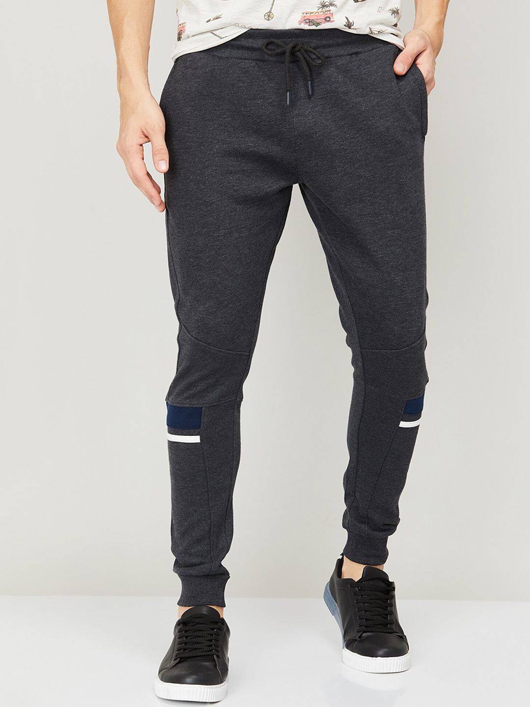 

Fame Forever by Lifestyle Men Self Design Regular Fit Cotton Joggers, Grey melange