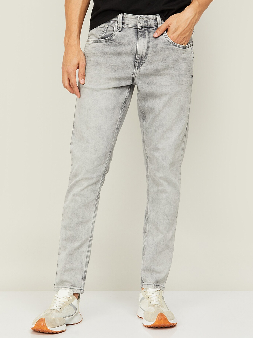 

Fame Forever by Lifestyle Men Slim Fit Mid-Raise Jeans, Grey