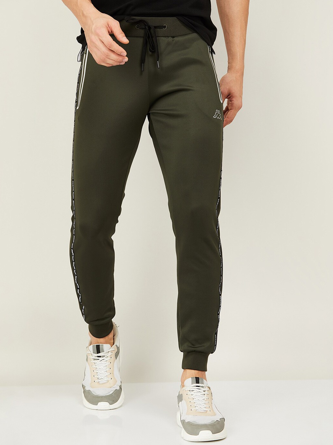 

Kappa Men Slim-Fit Mid-Rise Joggers, Olive