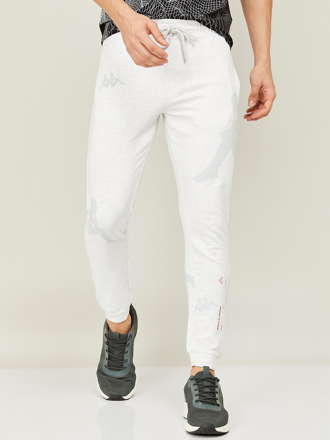 

Kappa Men Regular Fit Mid-Rise Cotton Joggers, White