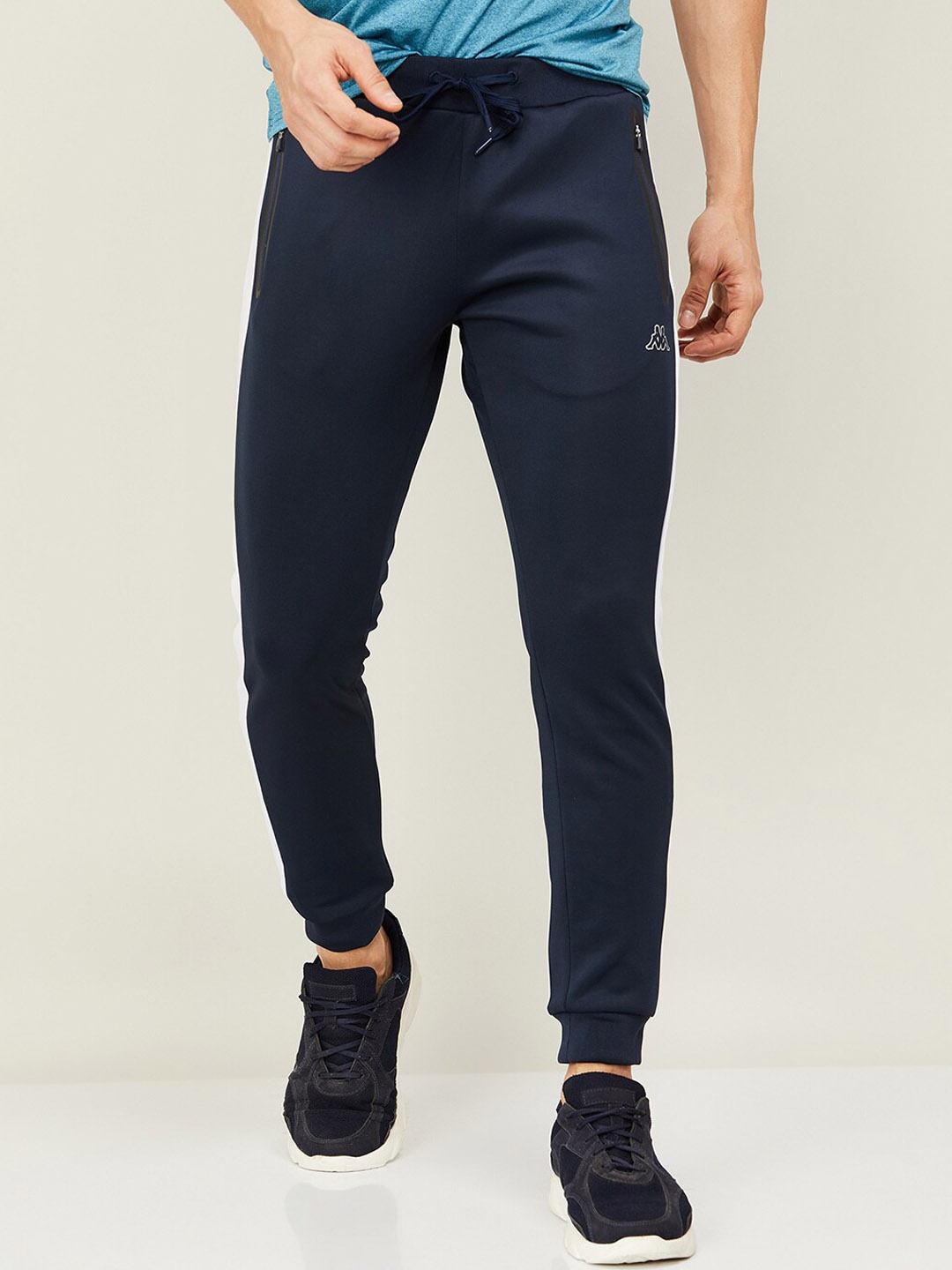 

Kappa Men Mid-Rise Slim-Fit Joggers, Navy blue