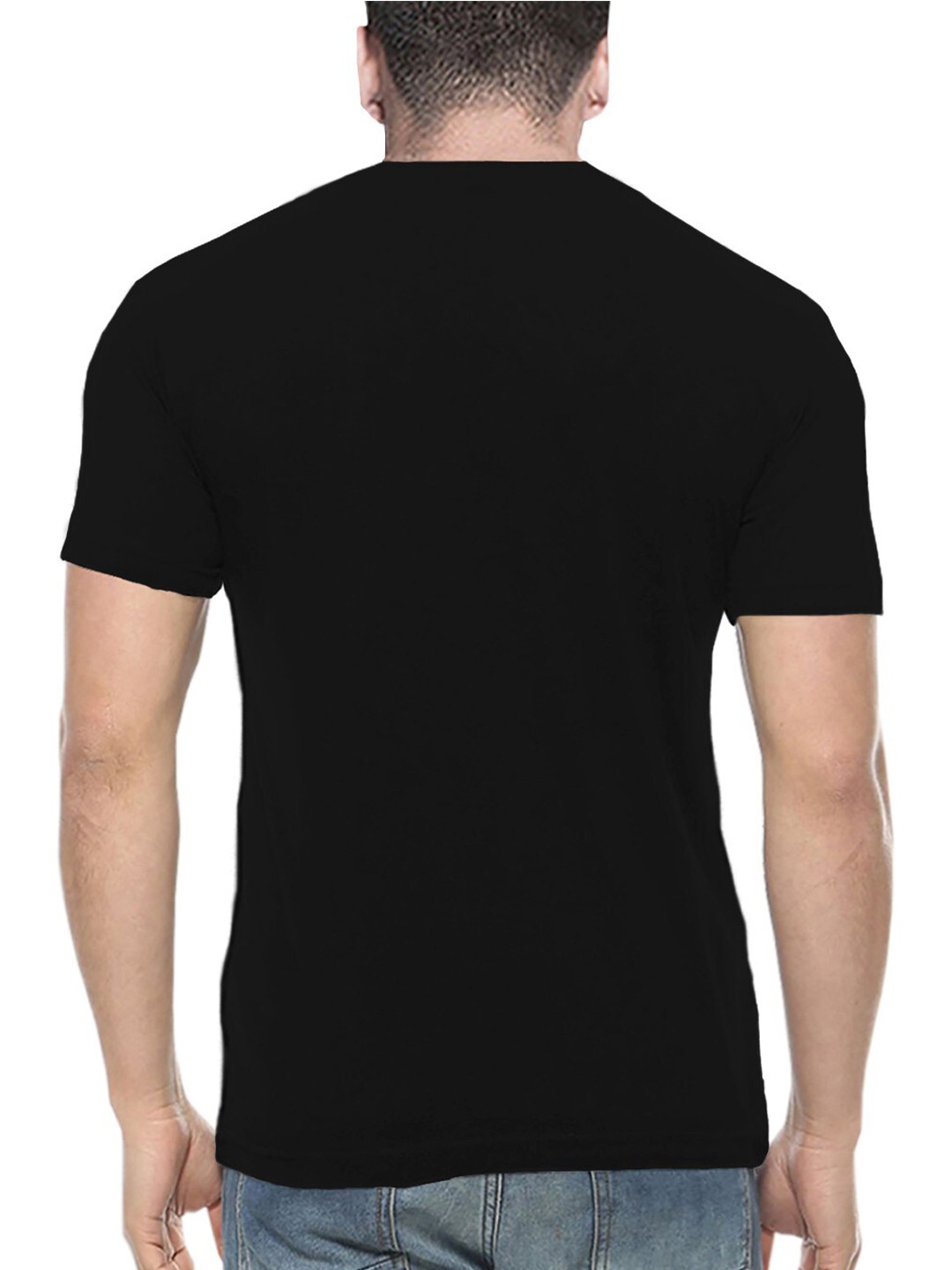 

BLIVE Colourblocked Round Neck Cotton T-shirt, Black