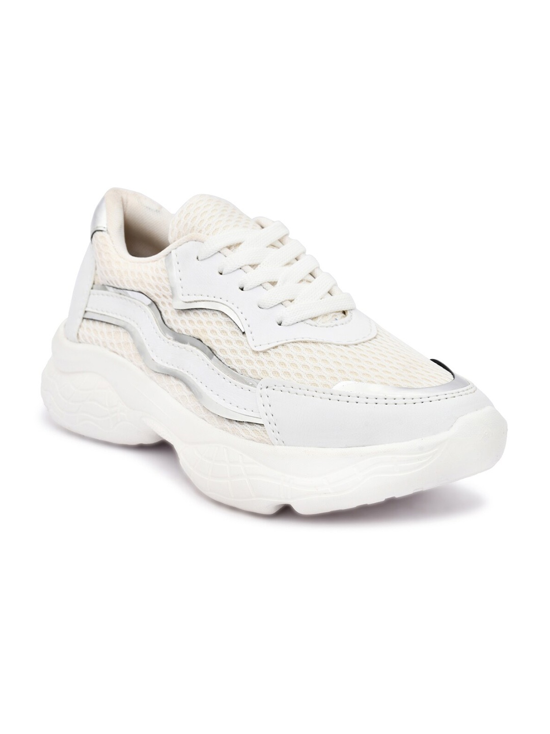 

JEEVI Women Walking Non-Marking Shoes, White