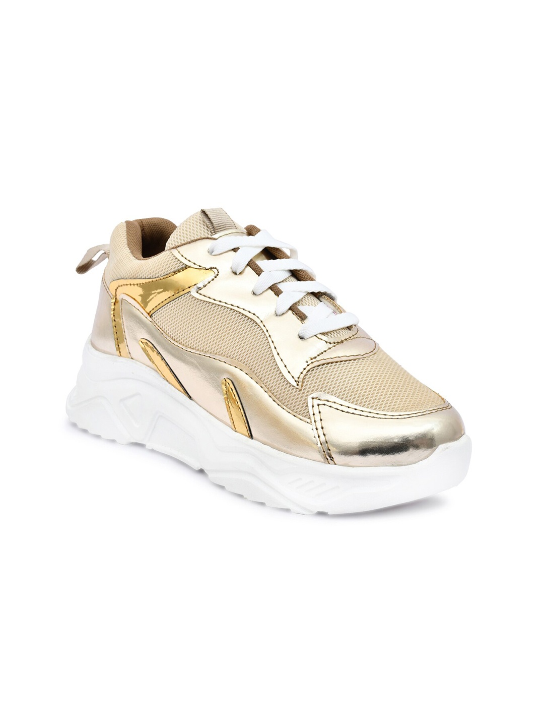 

JEEVI Women Walking Non-Marking Shoes, Gold