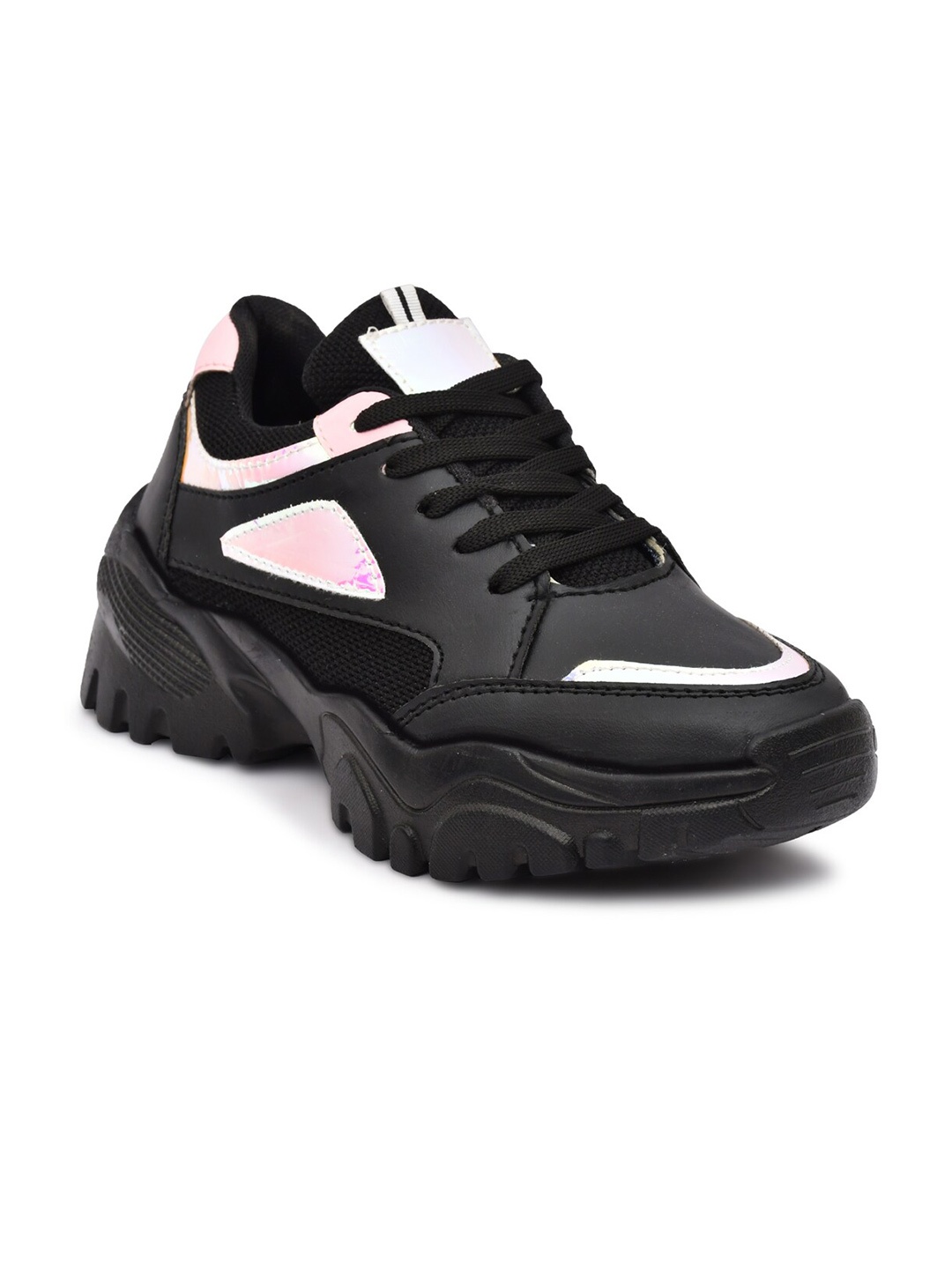 

JEEVI Women Walking Non-Marking Shoes, Black