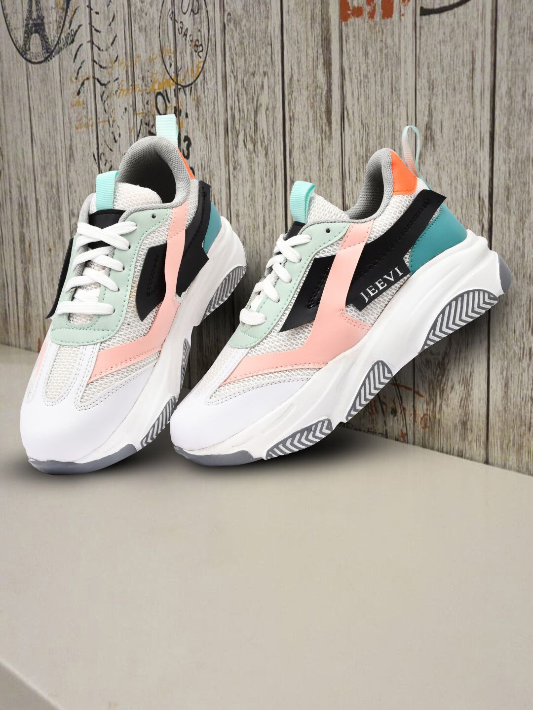 

JEEVI Women Walking Non-Marking Shoes, White